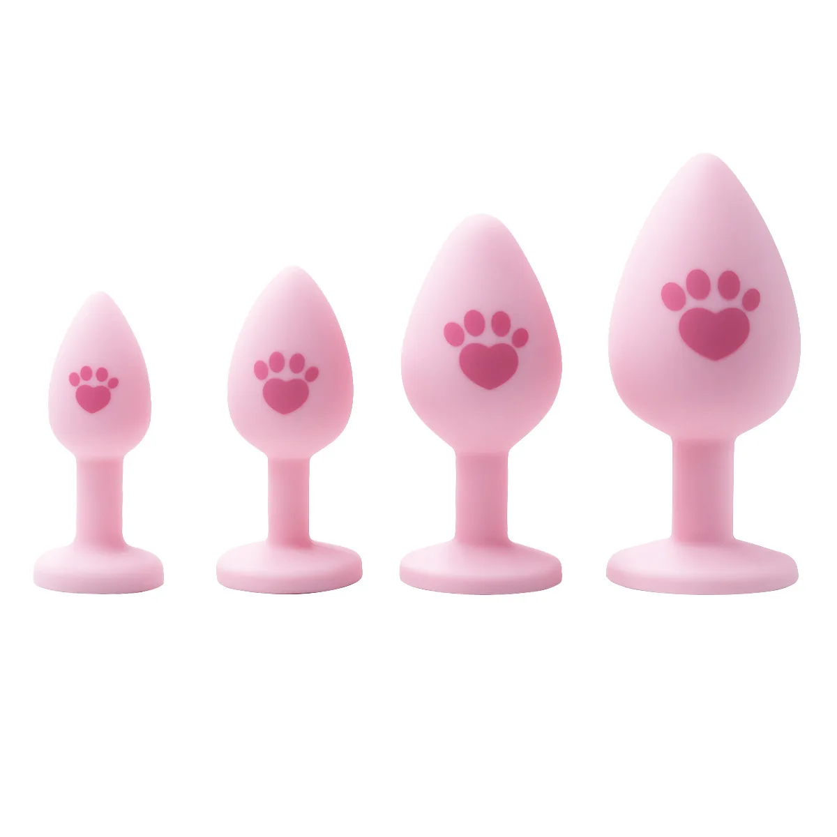 Cute Pink Silicone Butt Plug Heart Paw Anus Trainer Dilator Prostate Massage Sex Toy for Women Men Couples Adult Item