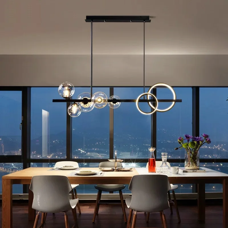 Modern Minimalist Nordic Creativity Ball Glass Decorative Chandelier for Bar Clothing Store Restaurant Living Room