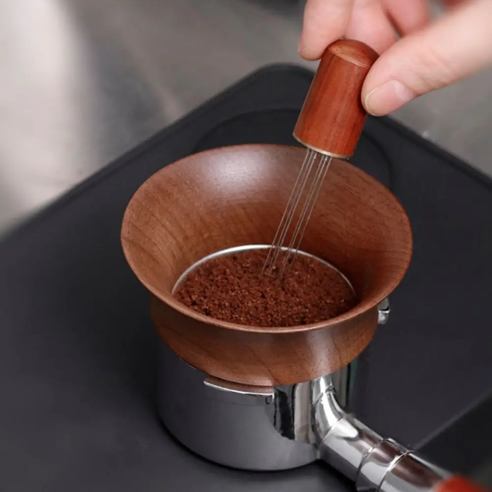Wood Coffee Dosing Ring 51/53/58mm Magnetic Portafilter Coffee Catcher Ring Prevent Flying Powder Coffee Powder Ring Espresso