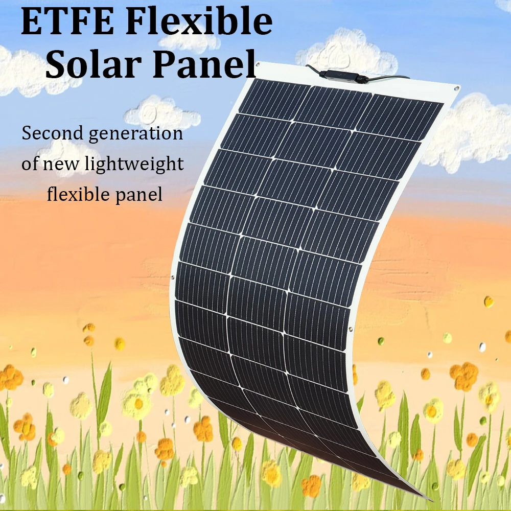 ETFE Semi- Flexible Solar Panel 150W 18.8V balcony photovoltaic PV 150 Watt Solar charge Panel for boat camper 12v /24V battery