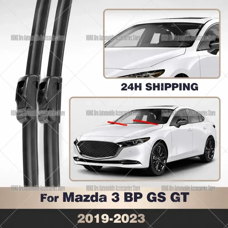 For Mazda 3 BP GS GT 2019-2023 Front Windshield Wiper Blades 26+17 Inch Window Screen Washer Arm Replacement Auto Accessories