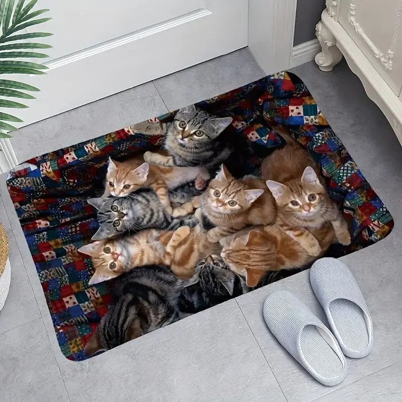 A Litter of Kitten Printed Door Mats Vintage Ethnic Style Cu