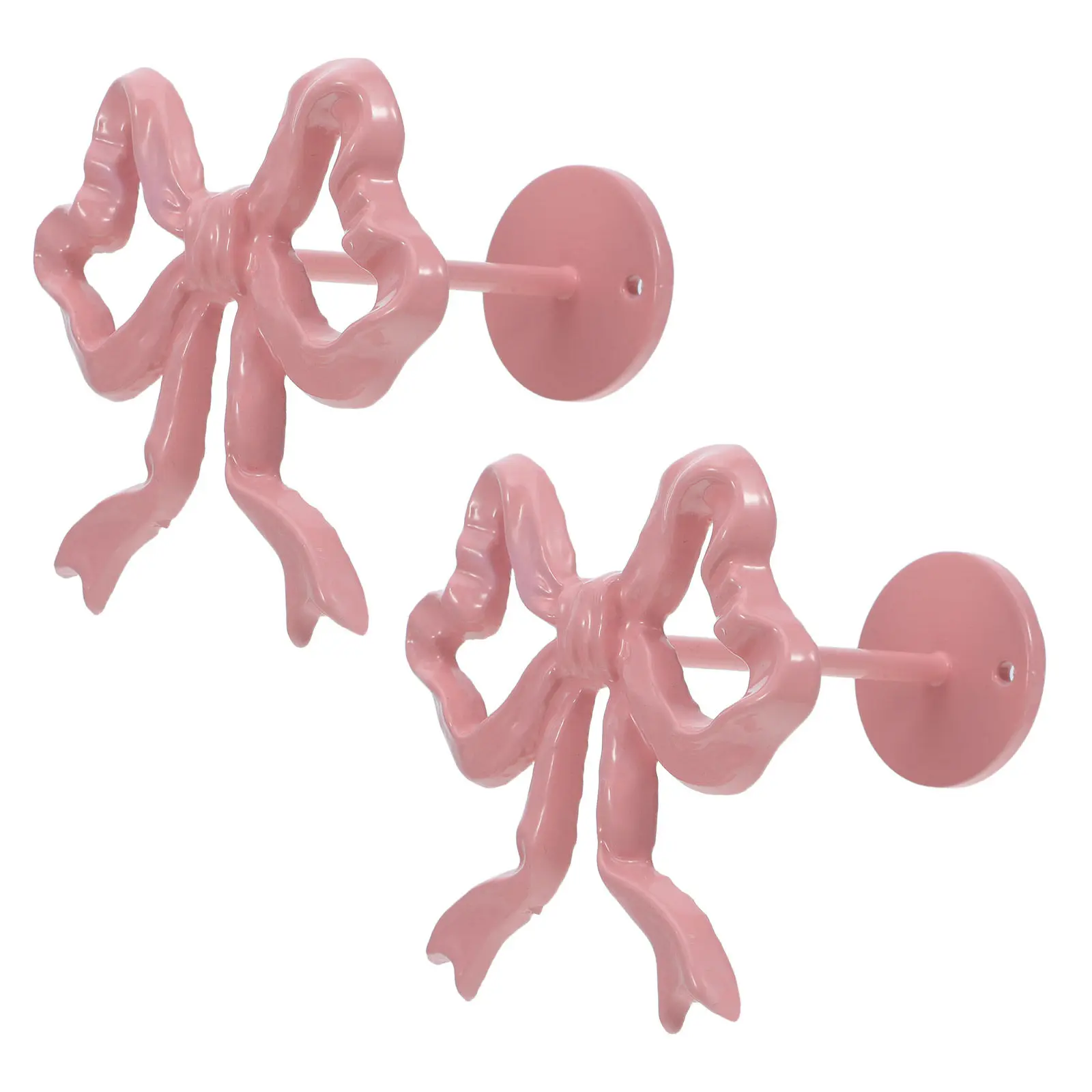 2Pcs Bow Curtain Tie Backs Metal Window Holders Wall Mounted Drapery Holdbacks Heavy Duty Curtain Hooks for Living Room Bedroom