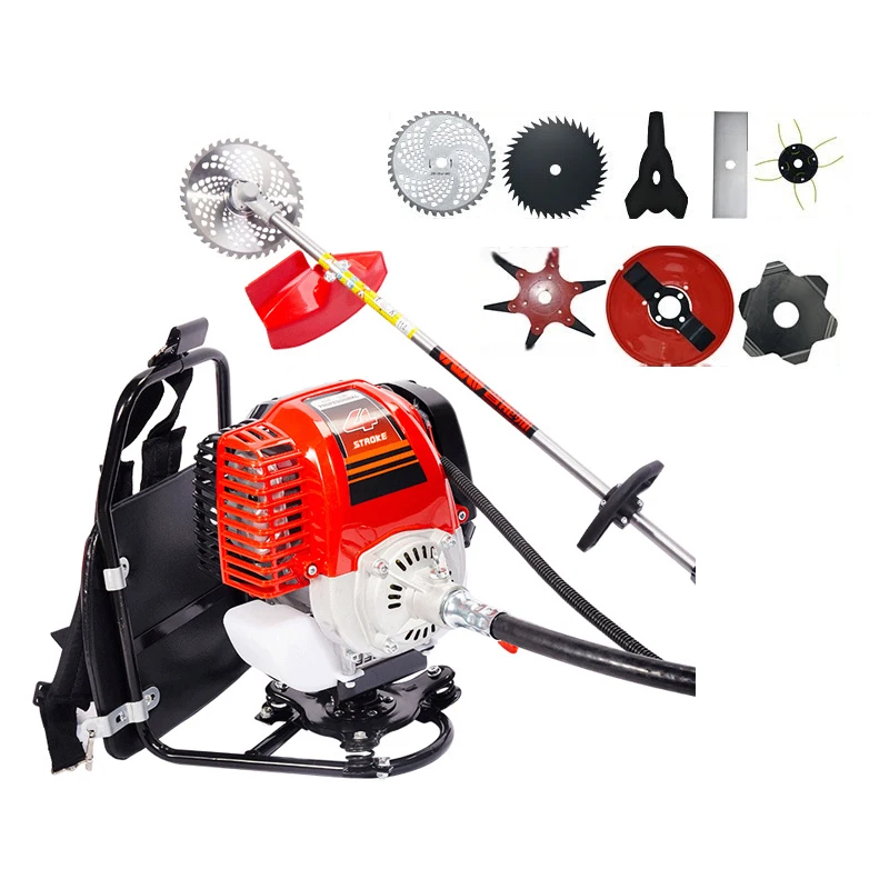 Gasoline Engine 4 Stroke Lawn Mower Backpack Weeder Grass Cutter Eradicator Agricultural Multi-Functional Garden Harvesting Tool