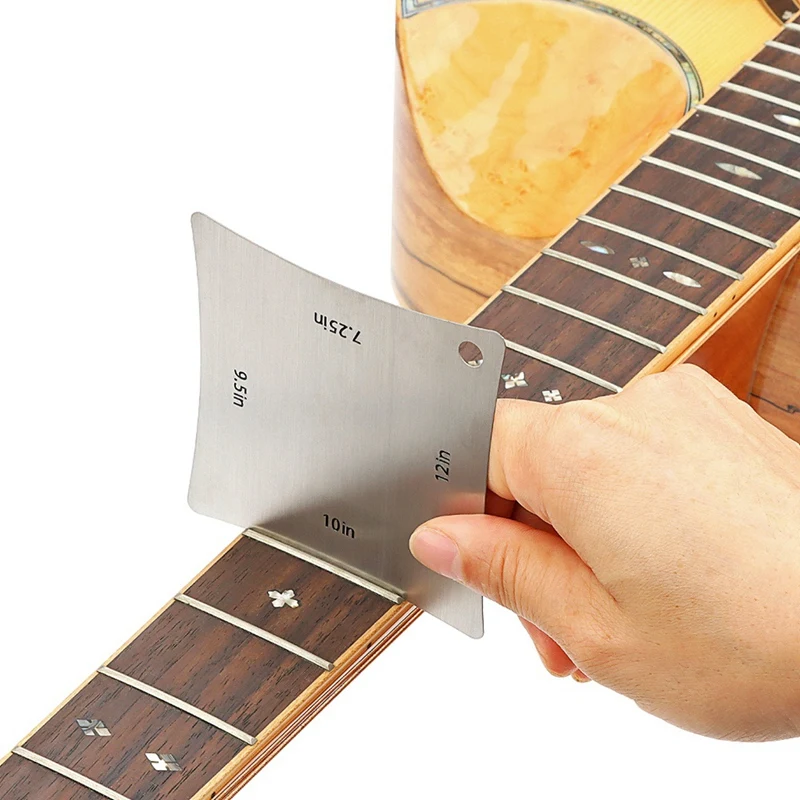 A89E-Guitar Fretboard Saddle Nut Radius Gauges Fingerboard Measuring Tool Luthier Tools For Luthier