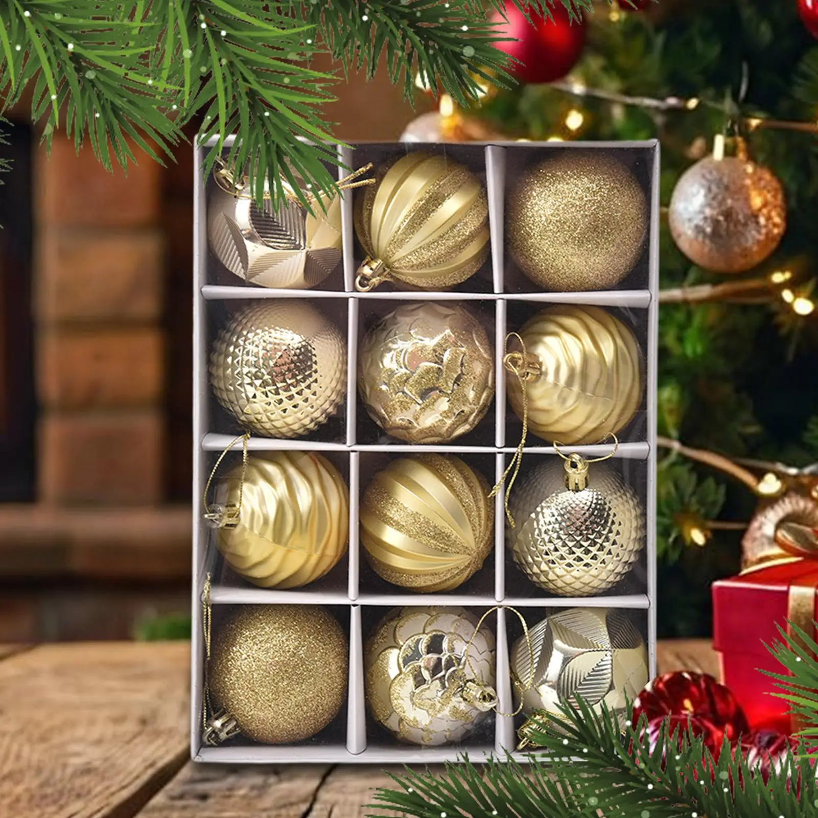 

Рождественские шары, украшения 2,36 дюйма, небьющиеся украшения, 12 шт., небьющиеся рождественские украшения для домашней танцевальной вечеринки