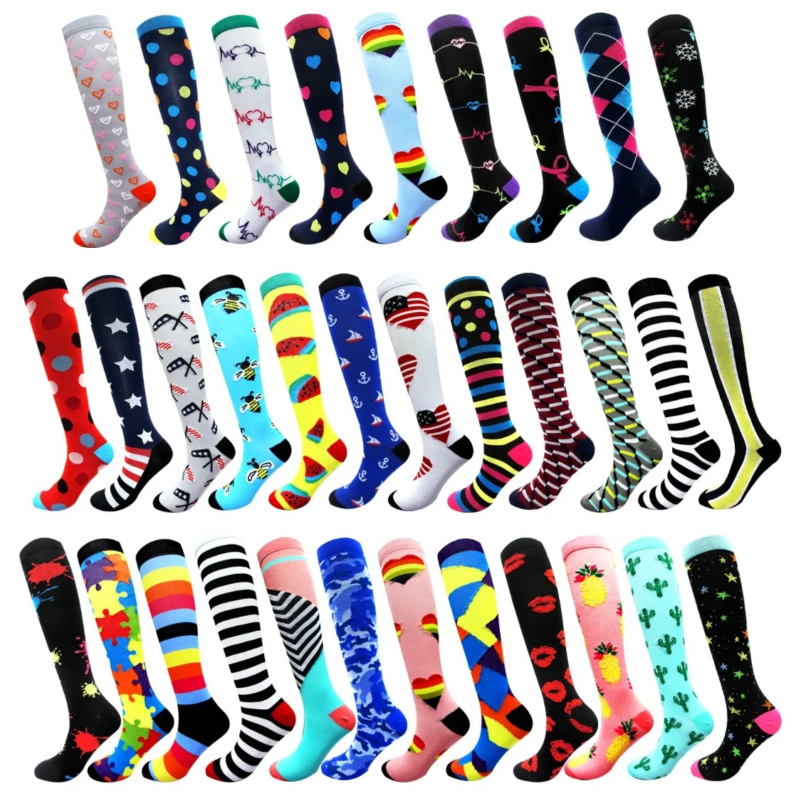 

Compression Stockings Women Funny Socks Edema Diabetes Varicose Veins Marathon Men Running Sports Nurse Socks