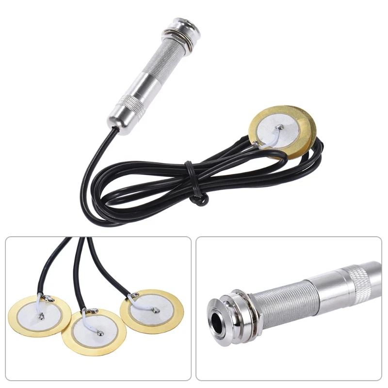 

Original string instrument with 3 transducers, guitar pickup with 3 heads, piezoelectric guitar ukulele