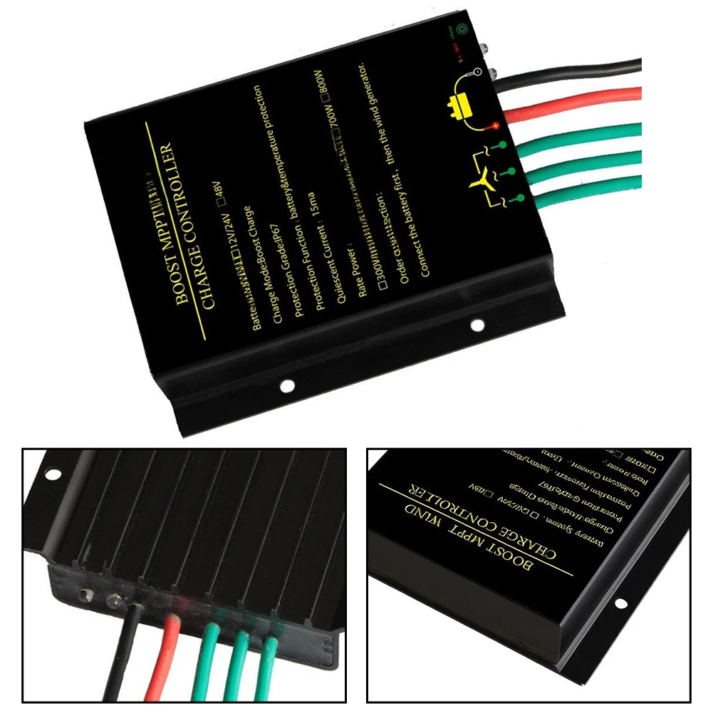 For MPPT Wind Turbine Controller 12V 24V Waterproof Boost Regulator with LED Indicator IP67 Aluminum Housing for Wind Generators