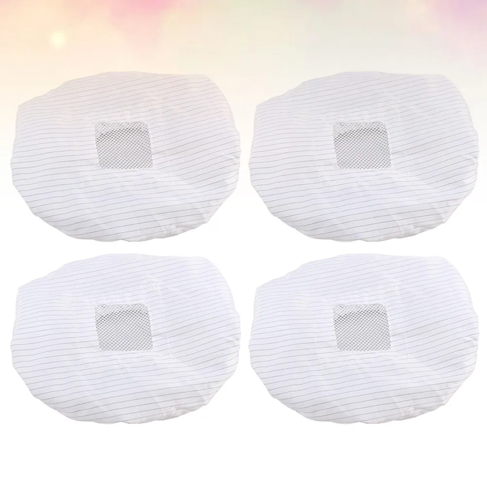 4Pcs 정전기 방지 작업 모자 통기성 메쉬 창 폴리에스테르 방진 클린룸 캡 전자제품 태양 에너지 식품 공장용