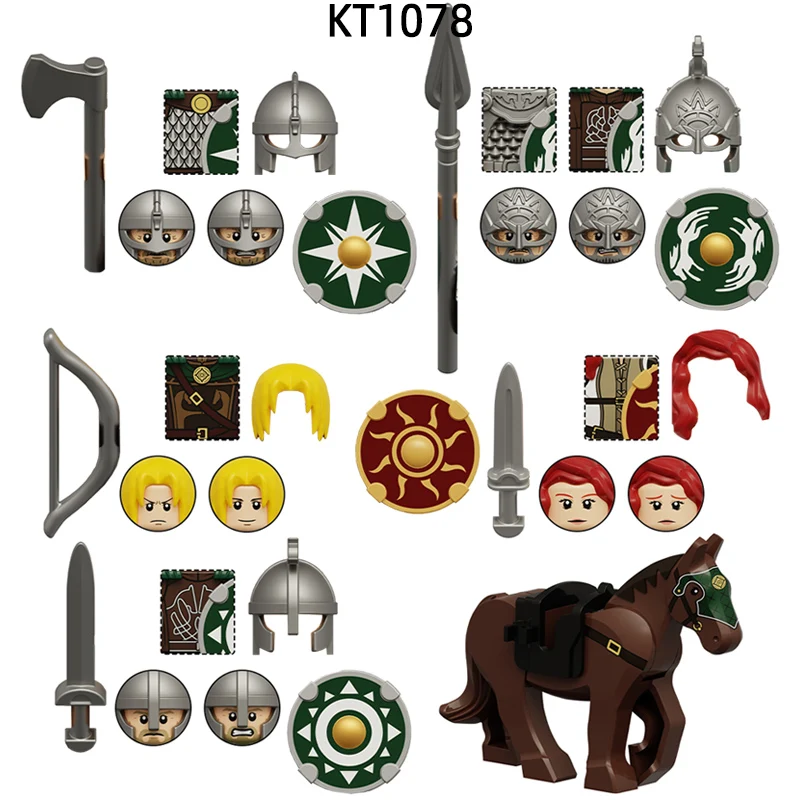 

Солдат Хамы, принцесса, лошадь, модель, блоки MOC, набор кирпичей, подарки, игрушки KT1078