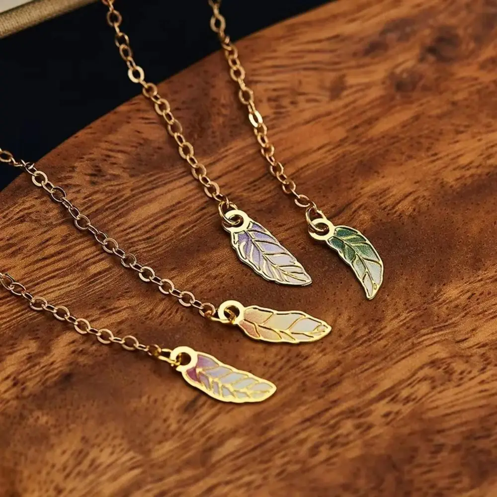 4Pcs Vintage Metal Feather Bookmark Creative with Tassel Feather Shape Bookmark Chinese Style with Chain Pendant