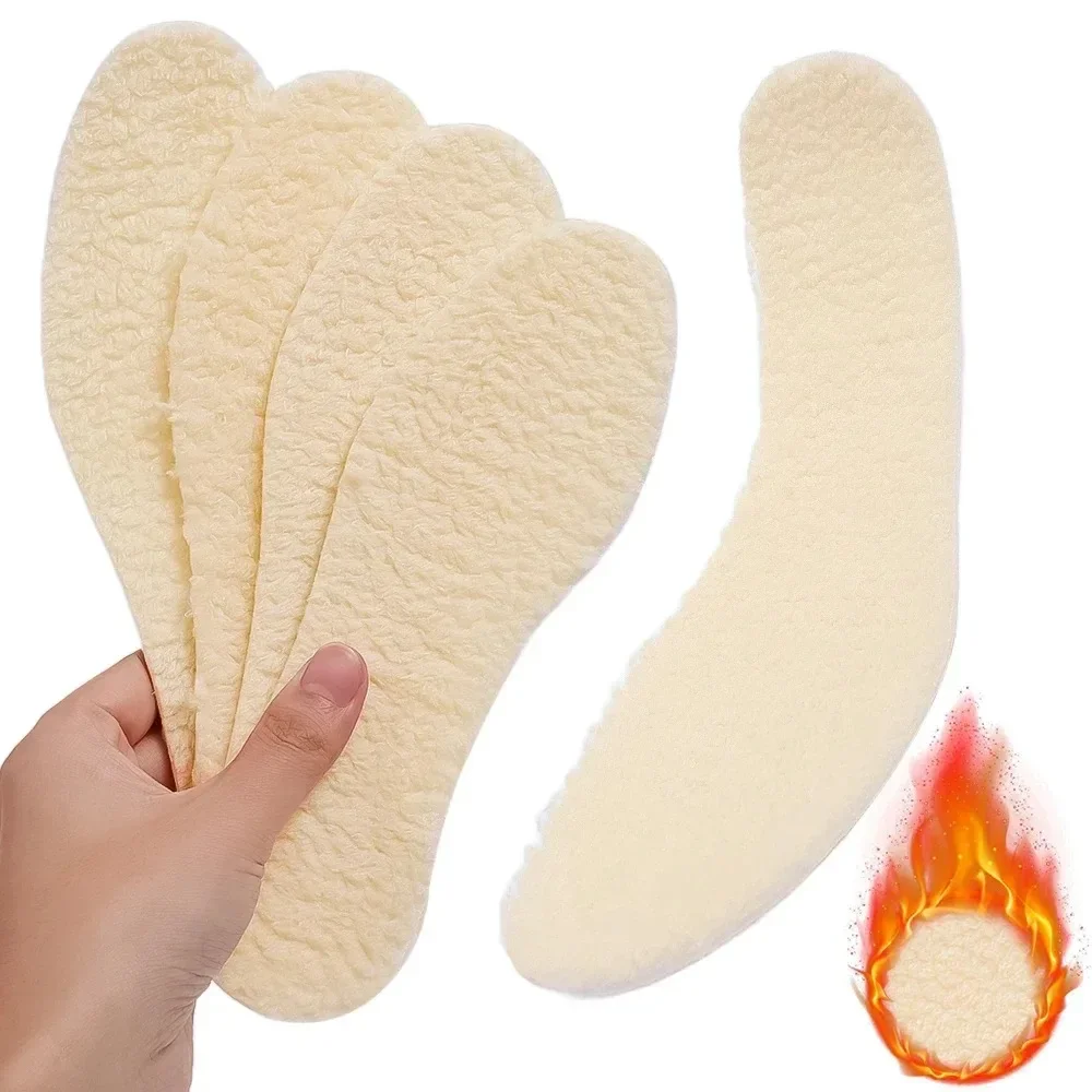1-6 Paar Natürliche Schafwolle-Einlegesohlen für Schuhe, Warme Verdickte Flauschige Fleece-Einlegesohlen für Herren und Damen, Schneestiefel-Schuhpolster – Detail 21