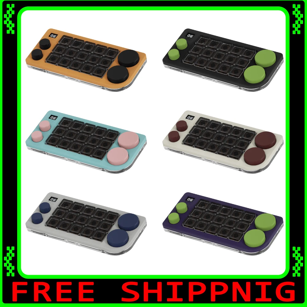 

DOIO KB15-01 Mechanical Keyboard Aluminum Alloy 4-knob PS/PR Customized Programmable Mini Keyboard Keypad Workbench Gifts