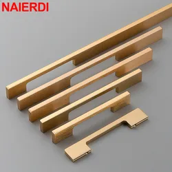 NAIERDI Gold Black Long Furniture Handle 600mm-1200mm Solid Aluminum Alloy Cabinet Handles Kitchen Wardrobe Drawer Pulls