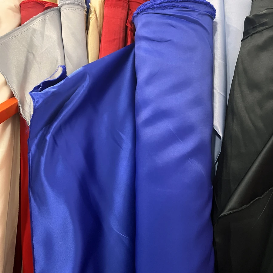 Breathable And Comfortable 395 Satin Fabric Smooth And Glossy Ideal For Clothing And Home Decor White Black Champagne Red