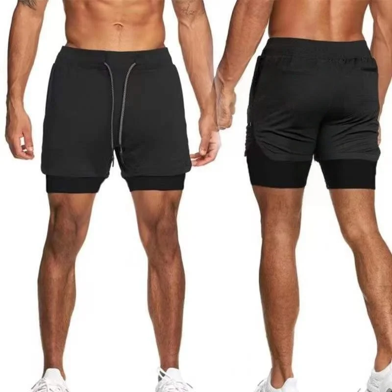 

Men's Two-in-one Sports Shorts Breathable Casual Quick-drying Double-layer Shorts Summer Running Sportswear Bottoms M-5XL