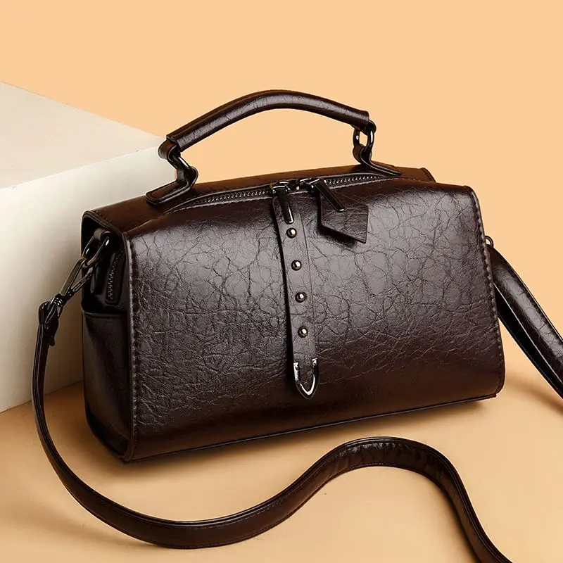 

Женская сумка из мягкой кожи, новая женская простая универсальная сумка-подушка, сумка через плечо, изысканная повседневная простая индивидуальная сумка