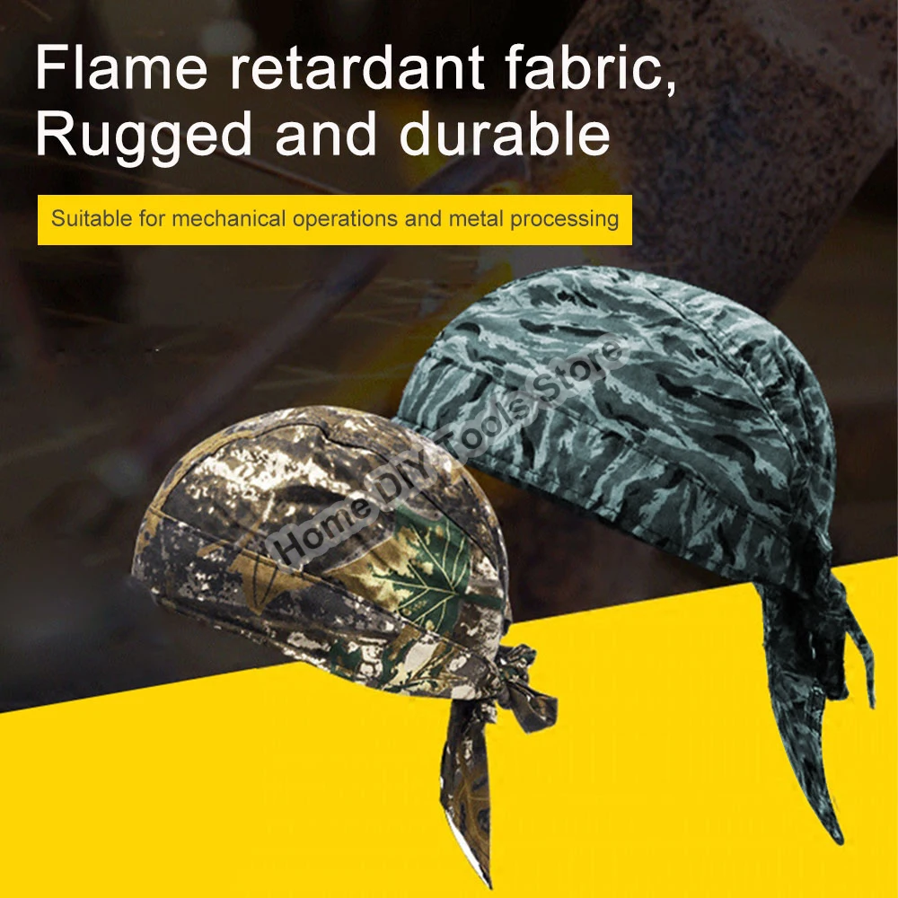 Anti-scalding Hat Work Cap Protective Welding Hat Flame Retardant Fire Resistant Head Bandana Type Labor Insurance Welder