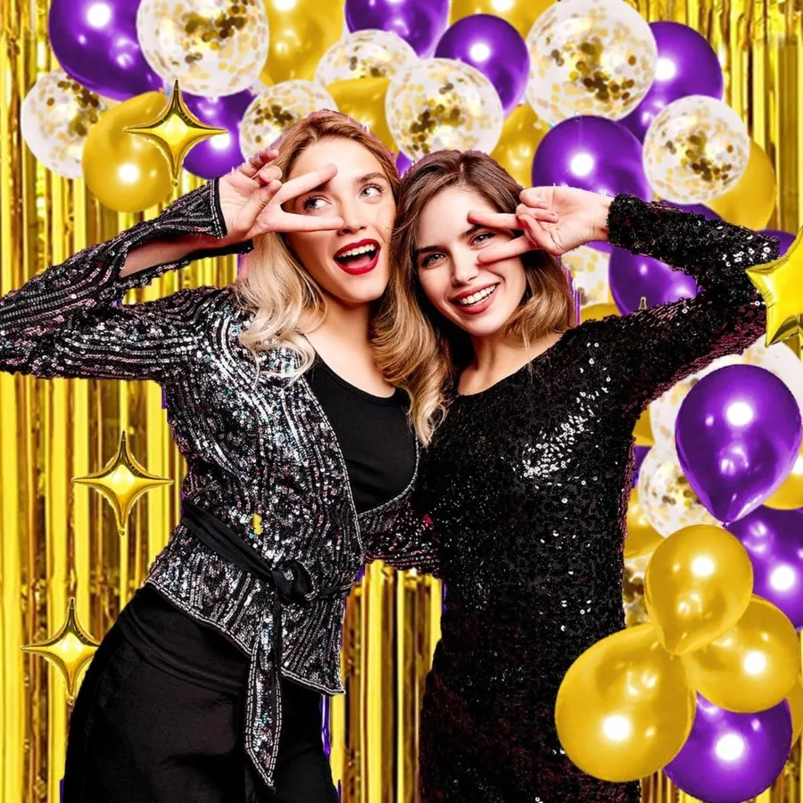 Purple Balloon Garland Arch Kit 121 PCS Purple and Gold Party Decorations for Birthday Graduation Wedding Anniveary