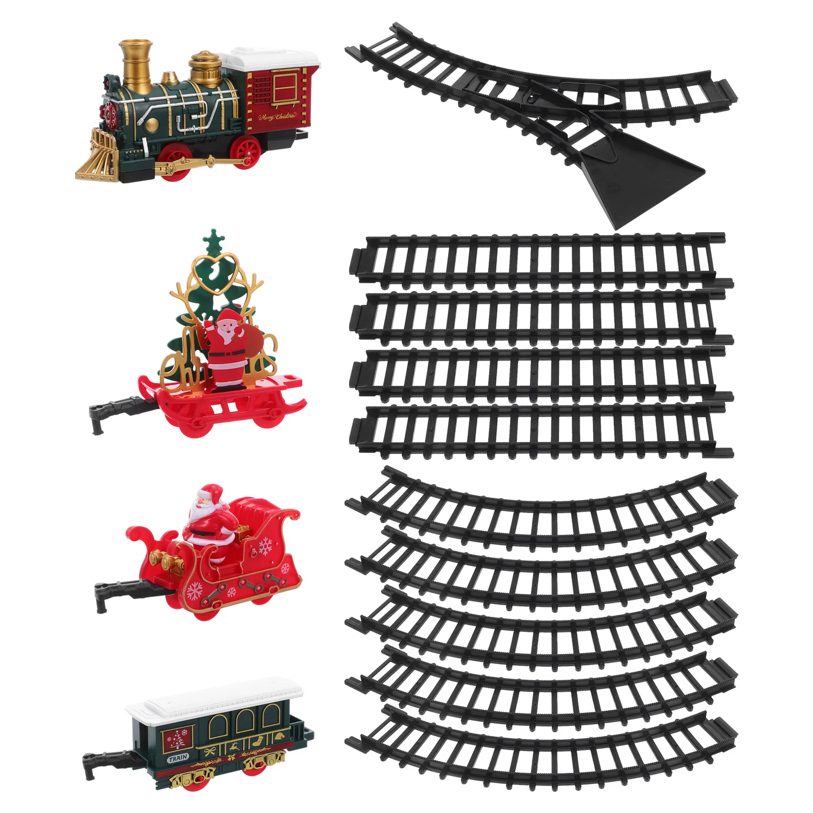 

1 Set Christmas Train With Lights Sound Vintage Electric Track Playset For Kids Holiday Family Party Under Tree Decor Train Set
