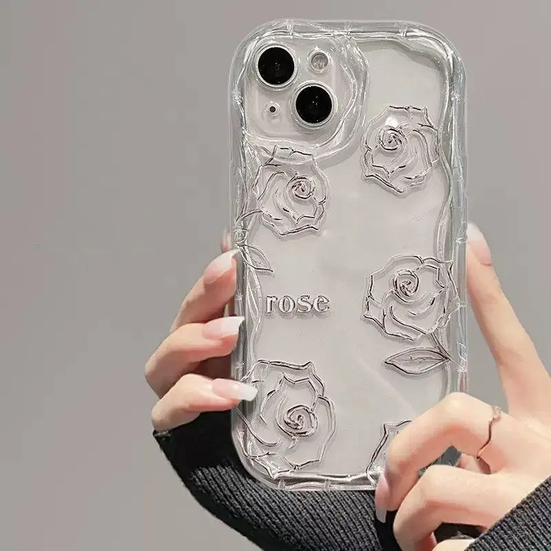 Case For Samsung Galaxy S24 S23 Ultra S20 FE S21 S22 Plus A55 A35 A15 A54 A34 A52 A53 A14 A23 A24 A05 A05S Cover Flower Lines