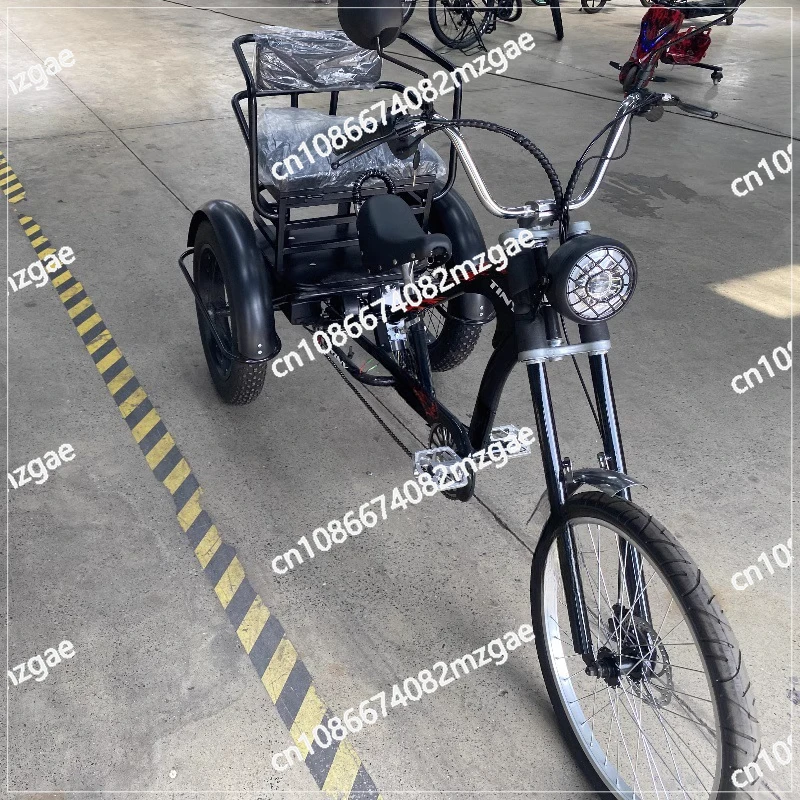 

New Pedal Tricycle Lithium Battery Aluminum Alloy Electric Tricycle Scooter Large Rear Seat Model