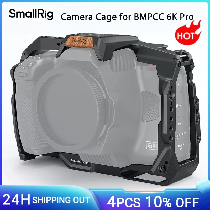 SmallRig Full DSLR Camera Cage for BMPCC 6K Pro Case DIY Rig for Blackmagic Pocket Cinema Camera 6K Pro with Cold Shoe 3270