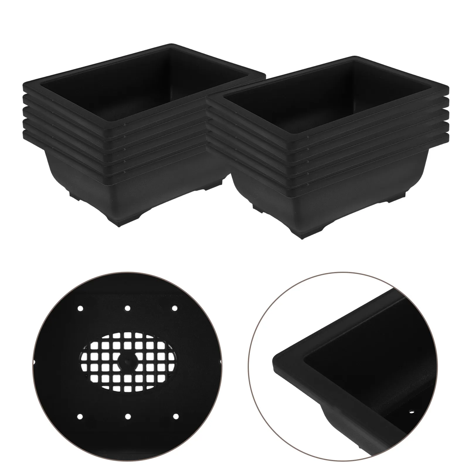 

Набор из 12 классических прямоугольных пластиковых горшков для бонсай в винтажном стиле, кашпо для комнатных растений, балконов, садов, суккулентов и рассады цветов