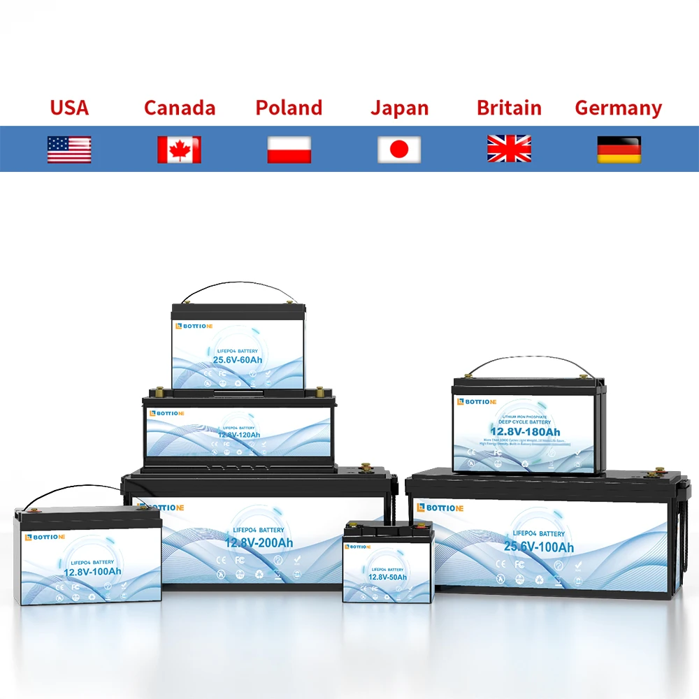 EU Stock Tax Free 12.8V 50Ah 100Ah 180Ah 200Ah 300Ah LiFePO4 Battery For RV Campers Marine Trolling Motor