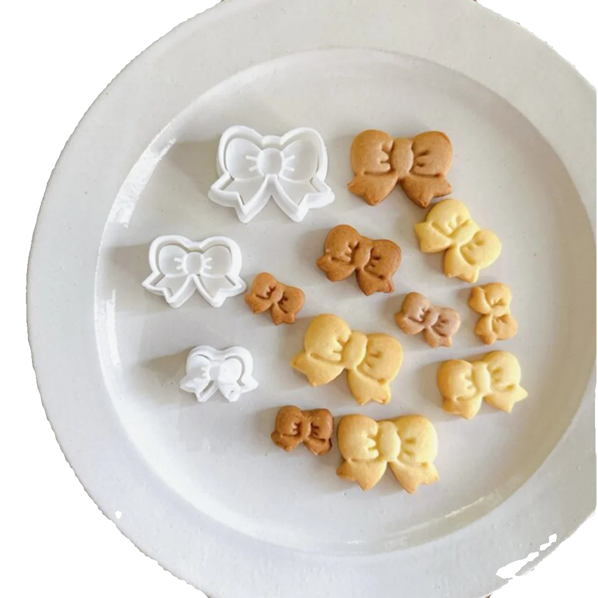 Cute Mini Butterfly Bowknot Shaped Cookie Cutters 3D Pressable Biscuit Moulds Stamps Embossers Cake Making Tools