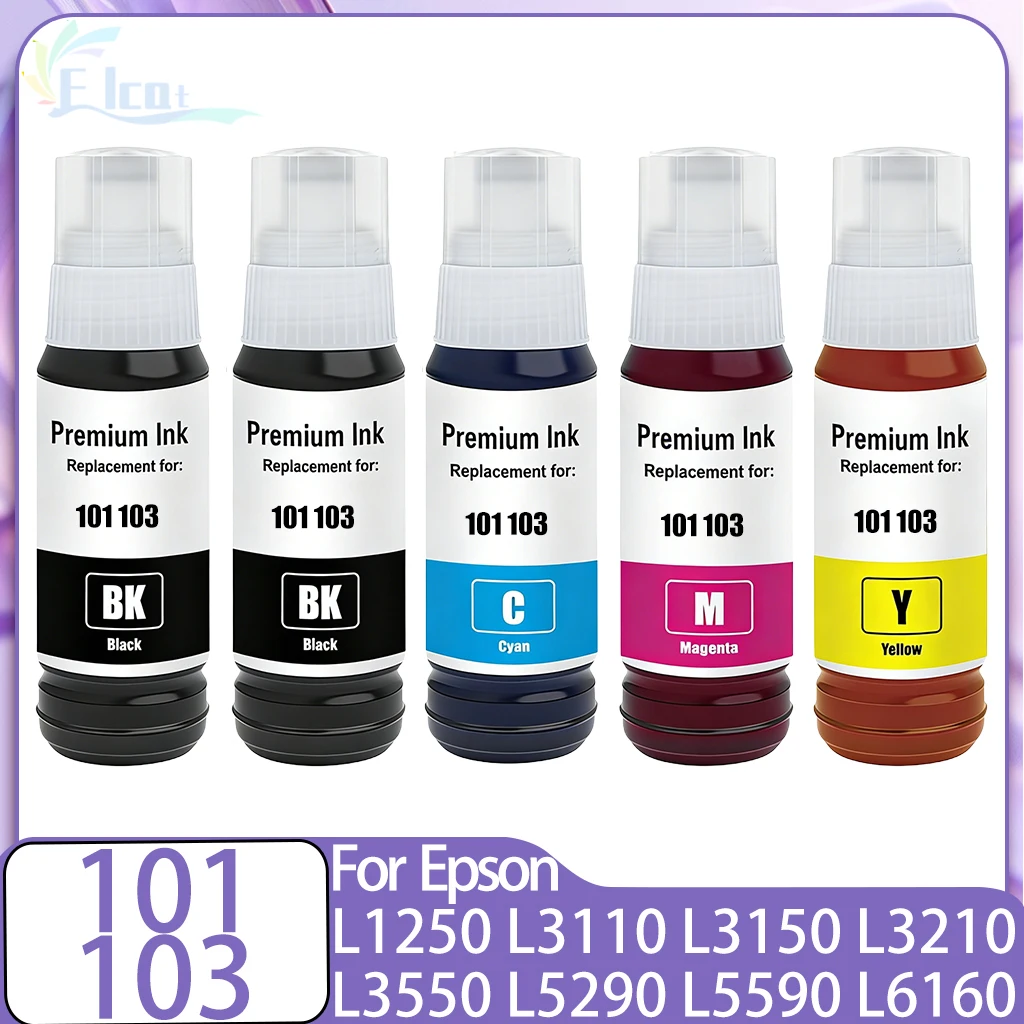 T101 T103 101 103 Refill Ink For Epson 101 103 Dye Ink EcoTank L1110‎ L1210 L3100 L3101 L3110 L3150 L3151‎ L3160 L3250 Printer