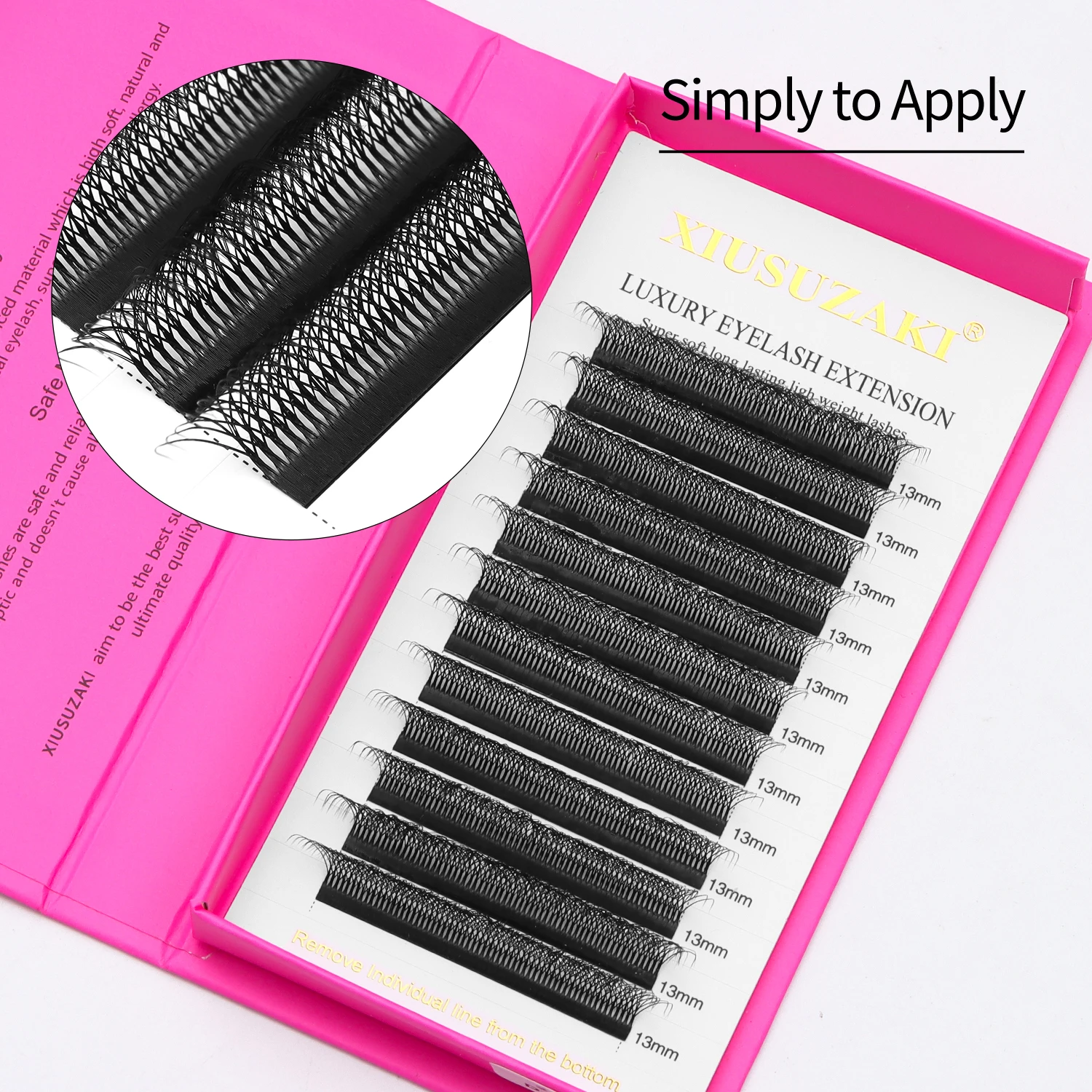 XIUSUZAKI Double Tips 5D W Shaped Lashes Premade Volume Fans 10D W Shape Eyelash Extensions Natural Soft Individual False Lashes