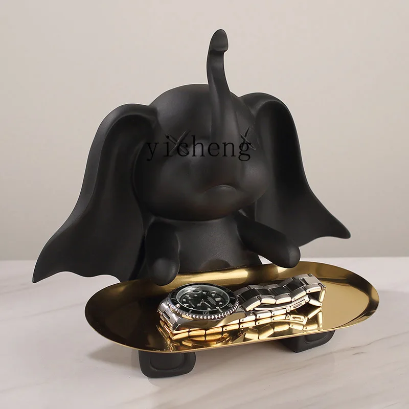 

ZYA Modern Light Luxury Tray Ornament Entryway Storage Tray Resin Living Room Decoration living room decoration