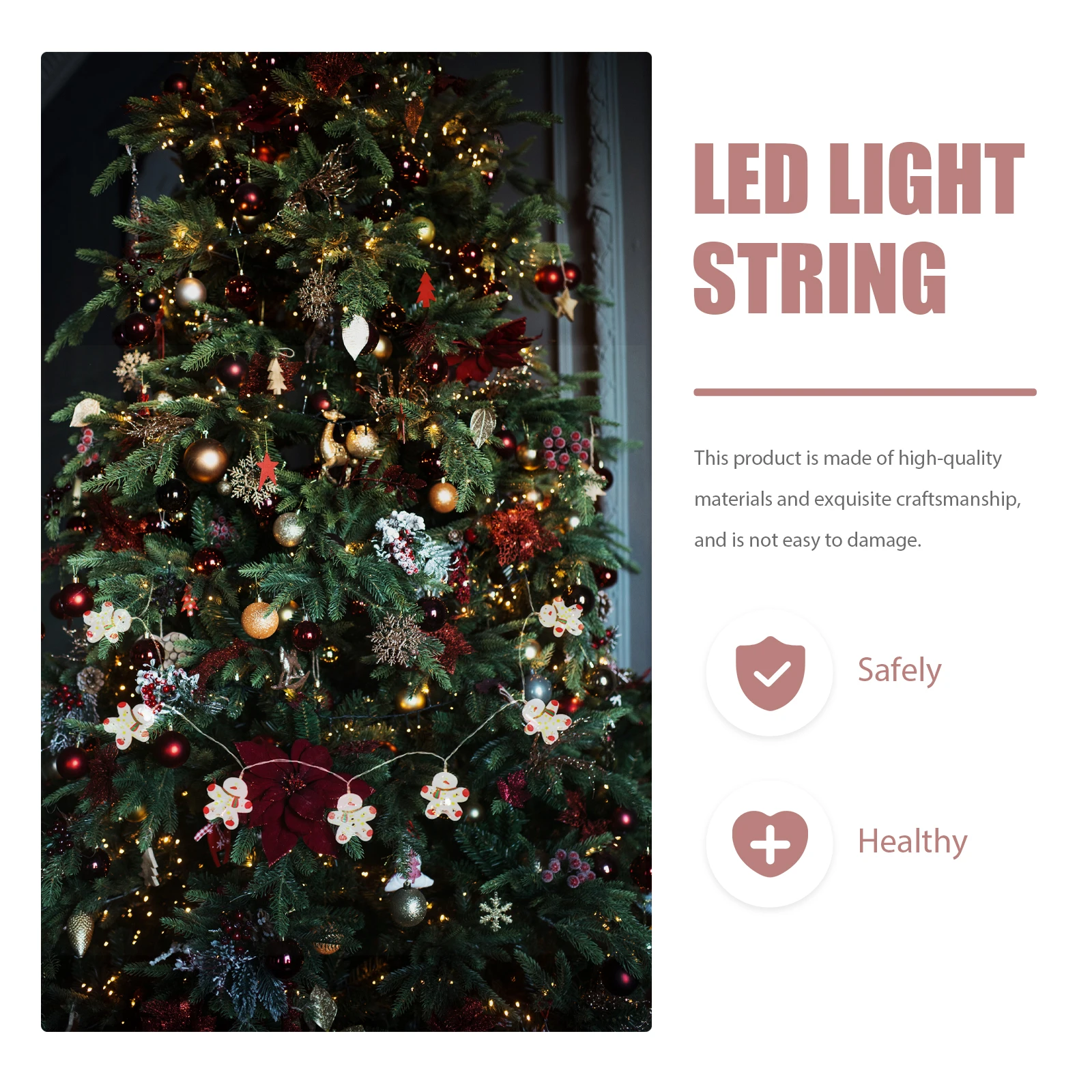 

1Pcs Gingerbread Man Shape Light String 165M Lamp for Outdoor Indoor Xmas Holiday Party Garden Decoration