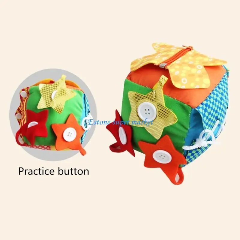 090B Baby Cloth Boly Ball Sapatos botão botão Lace Up Moldure Basic Skills Toy