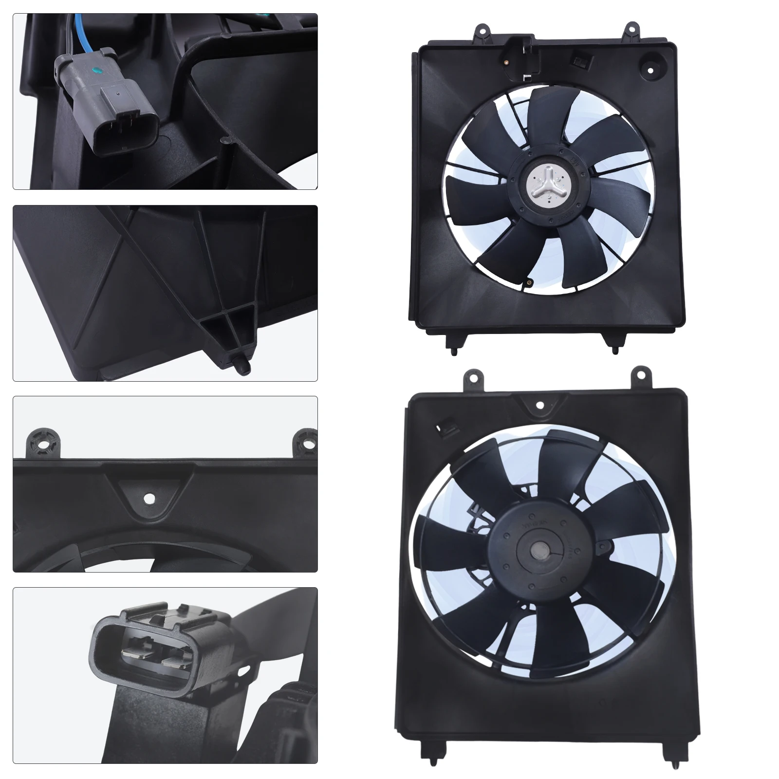 12V New Cooling Fan Assemblies Driver & Passenger Side RH for Honda Civic, Strong Heat Dissipation Capacity