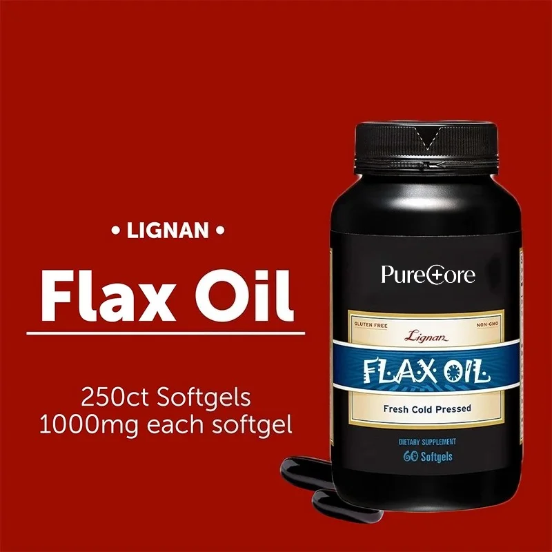 Flaxseed Oil Contains 1550 Milligrams of ALA, Omega-3 Fatty Acids for Joint and Heart Health, Omega 3-6-9， 60 Capsules