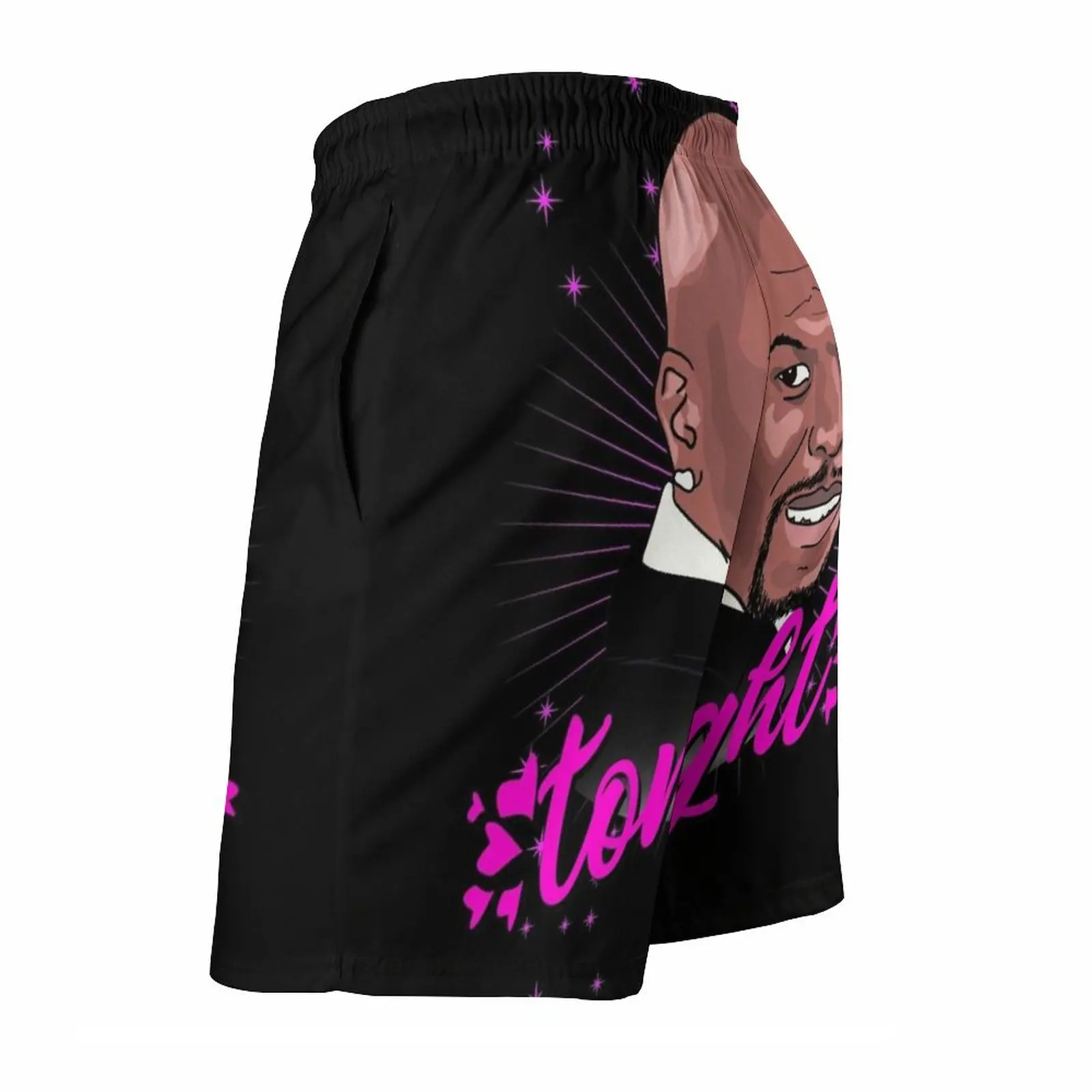 Latrell Terry Crews Tonight Men's Beach Shorts 3D Printing Loose Surf Board Shorts Beachwear Latrell Terry Crews Julius