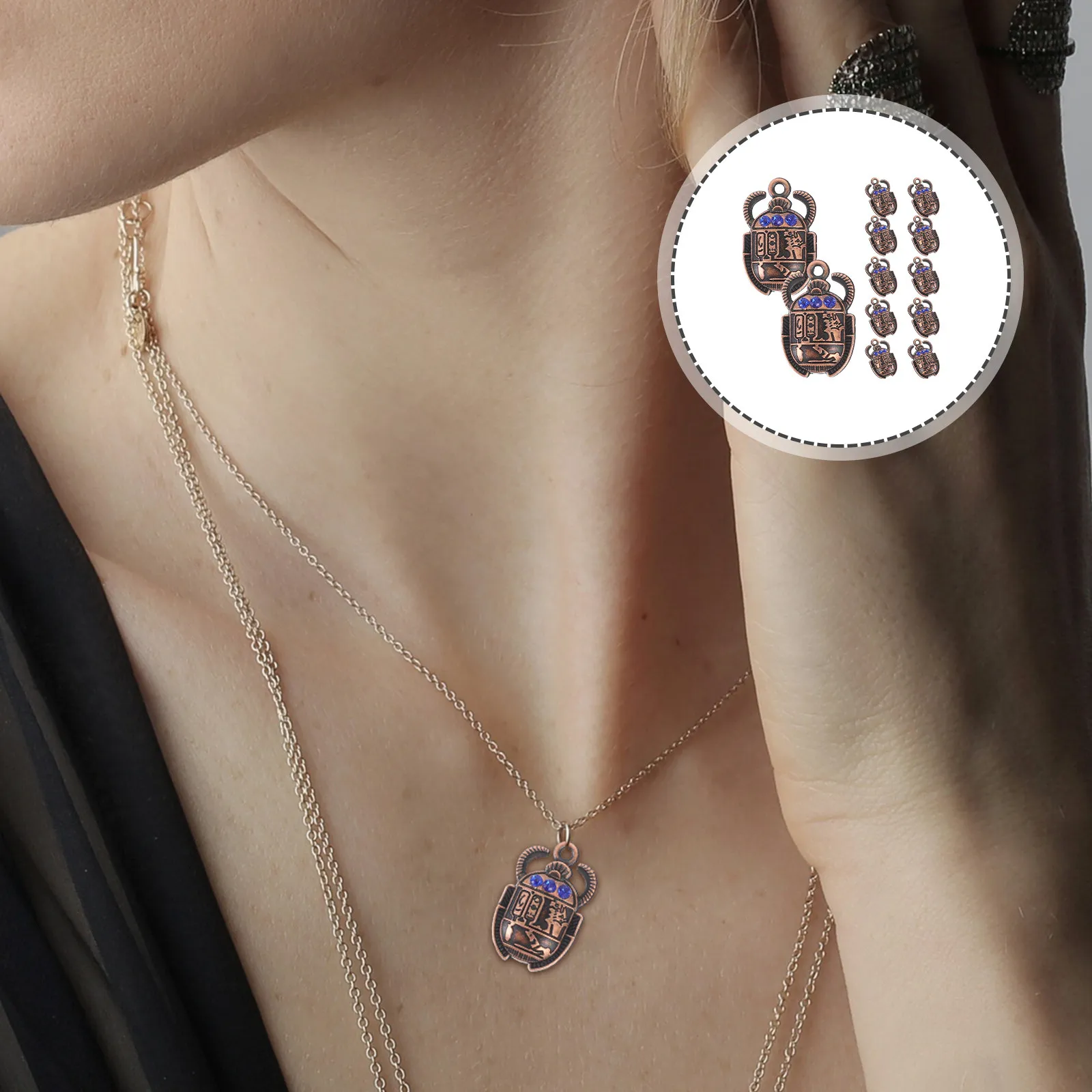 

20Pcs Beetle Charm Pendant Alloy DIY Jewelry Making Material Beetle Jewelry for Necklace Bracelet Key Chain Craft