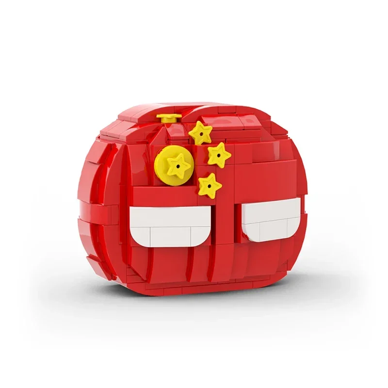 BuildMoc Red Country Ball Polandball Building Blocks Set Pendant Countryball Bricks Idea DIY Toy For Children Birthday Xmas Gift