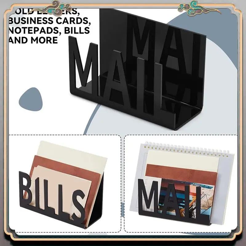 

Durable 2 Piece Desk Mail Letter Holder Home Bedroom Office Envelope Organizer Acrylic File Book Rack