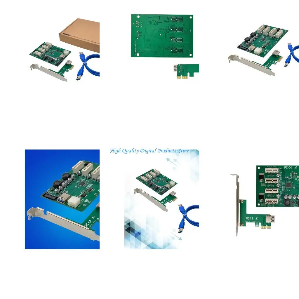 

U2JE PCIe USB3 to External 4 PCI-e Slot Adapter PCIe Port Multiplier Card ASM1184