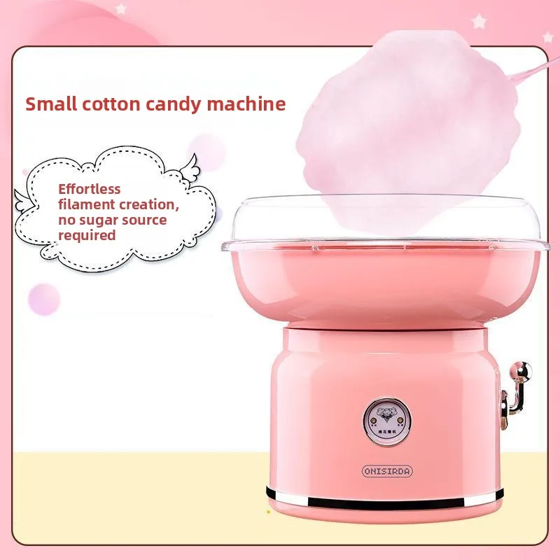Mini Fancy Fully Automatic Cotton Candy Machine, Snack Food Processing Equipment for Home Commercial Stall DIY, EU/US Plug