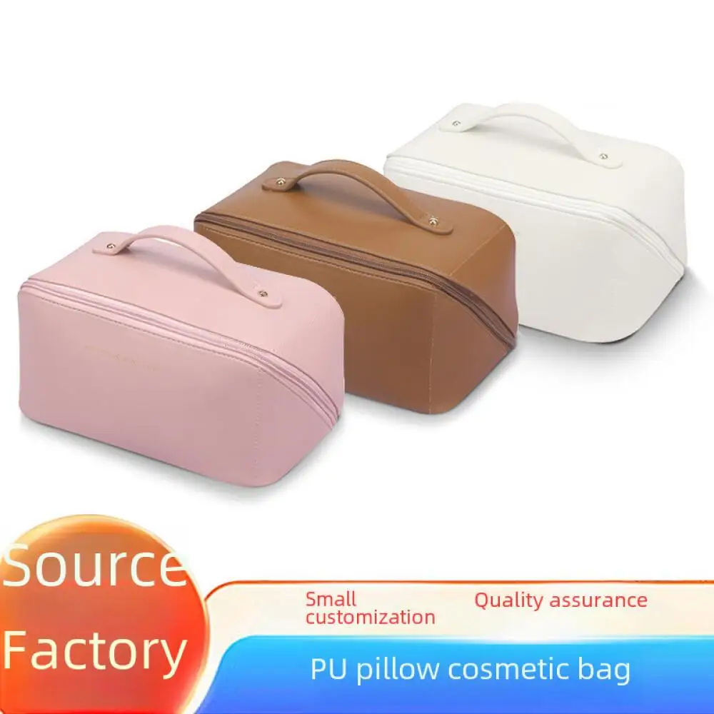 Portable Travel Bag Women Large Capacity Pu Multifunctional Double Layer Packing Cosmetic Bag Wash Bag 2024 New