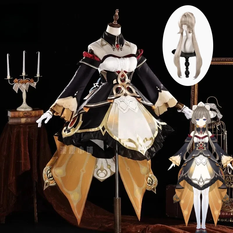 

Game Genshin Impact Sandrone Cosplay Costume Marionette Dress Uniform Wig Props Suit for Women Halloween Anime Party Roleplay