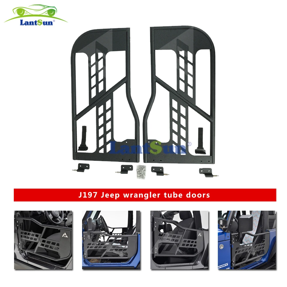 SXMA J197 Tubular Doors with Side View Mirror Off Road Summer Doors Steel Body Armor Guards for Jeep for Wrangler JK 07-17 2Door