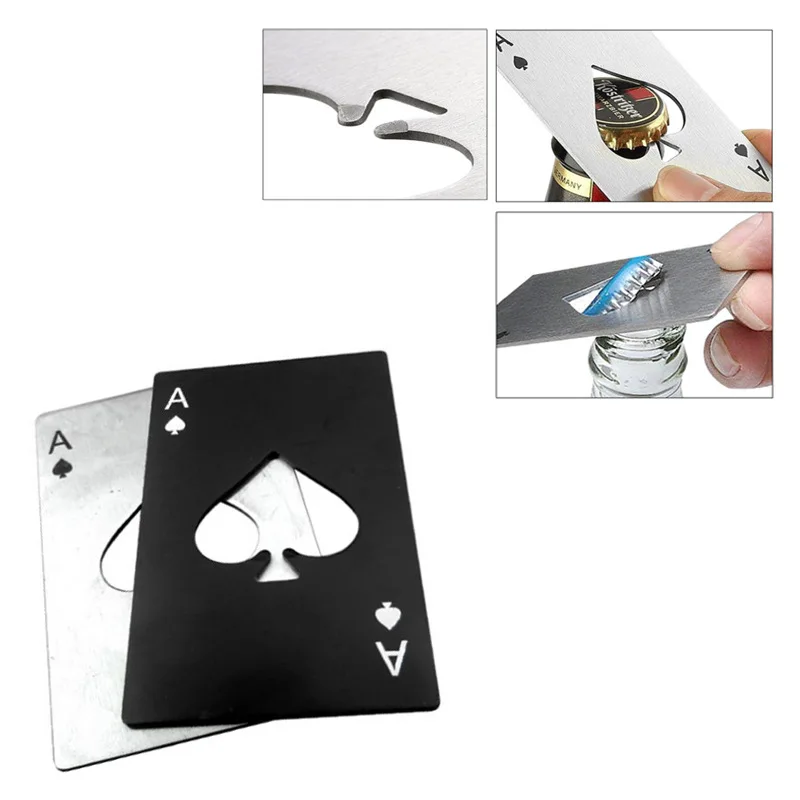Stainless Steel  Spades A Winemaker Bottle Opener Playing Cards Bottle Opener Credit Card Beer Bottle Opener