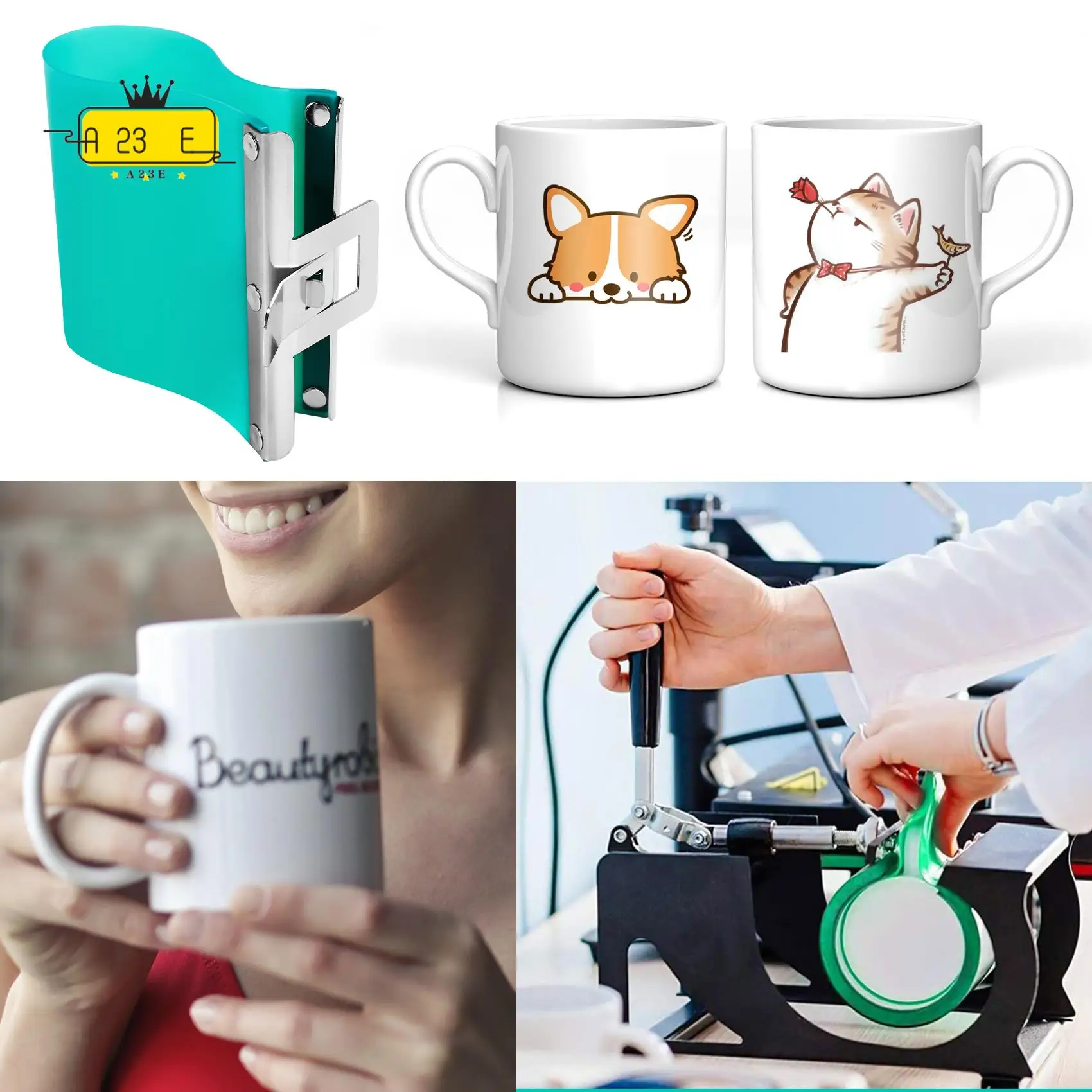 

A23E-3Pcs 3D Sublimation Printer Silicon Mug Wraps Clamps 11OZ Mug Silicone Mould Fixture Mug For 3D Sublimation Mug Printing