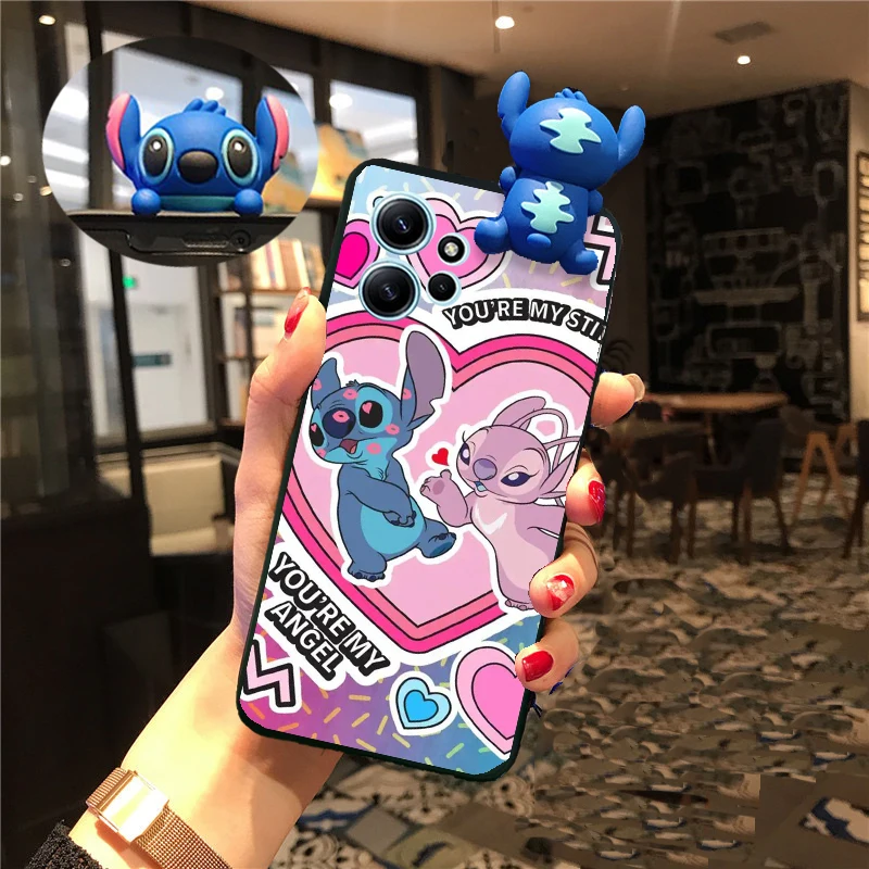 Cartoon 3D Stitch Cute Case For Redmi Note 12 10 11 13 Pro 9 11S 10S 9A 9T 9C 10C Poco X3 X5 Pro Xiaomi Mi 11 Lite Tpu Cover